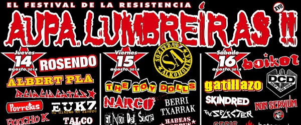 Confirmado el cartel definitivo del Aúpa Lumbreiras 2014