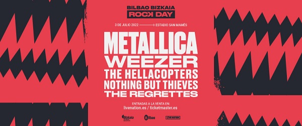 Metallica actuarán en San Mamés en el Bilbao Bizkaia Rock Day